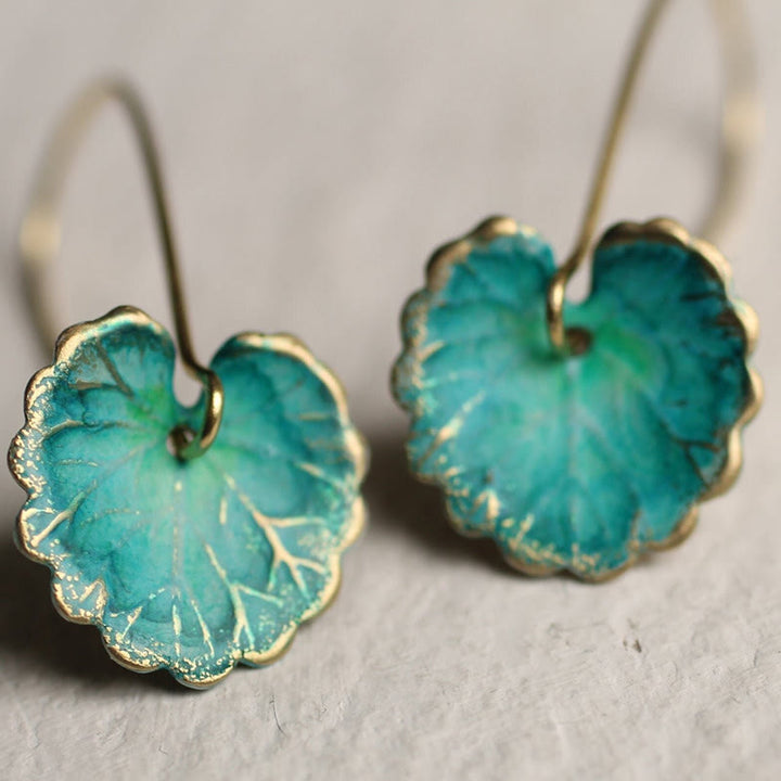 Pendientes de hojas de turquesa de Olivenorma 