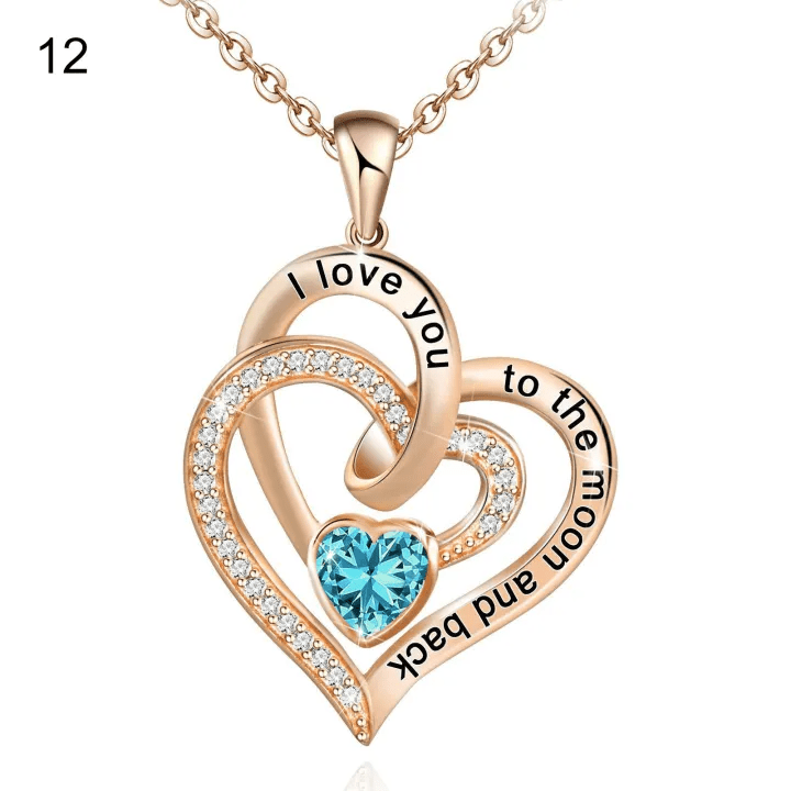 Collar con corazones y piedras natales de Olivenorma