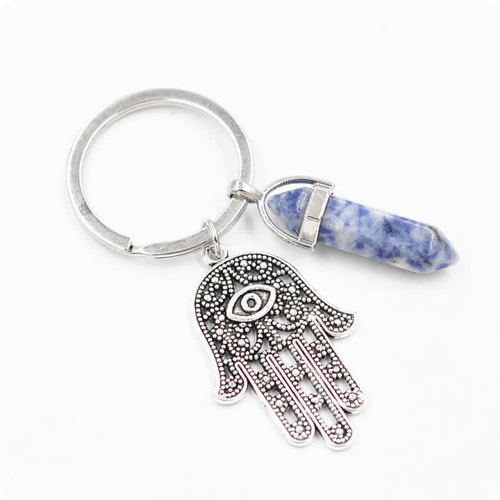 Llavero de cristal con la mano de Fátima inspiradora de Olivenorma