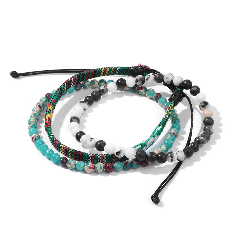 Conjunto de pulseras de cristal turquesa de Bohemia África de Olivenorma
