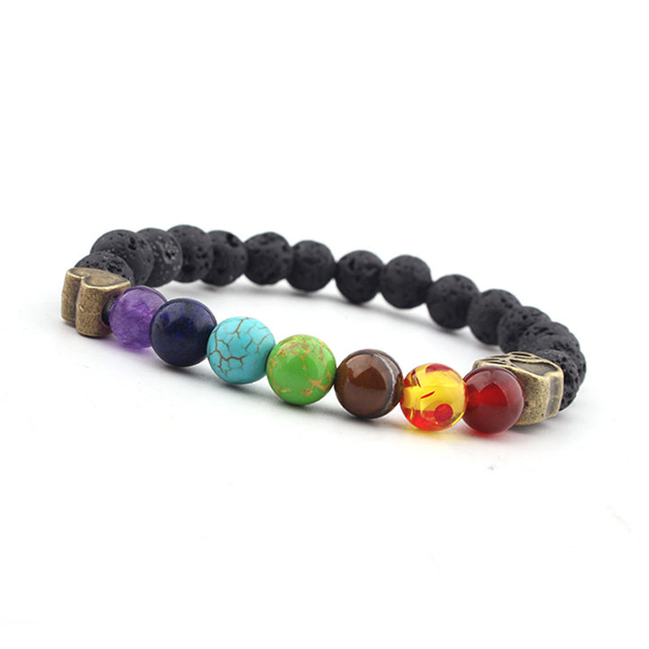 Collar de piedra de lava Olivenorma para proteger los chakras