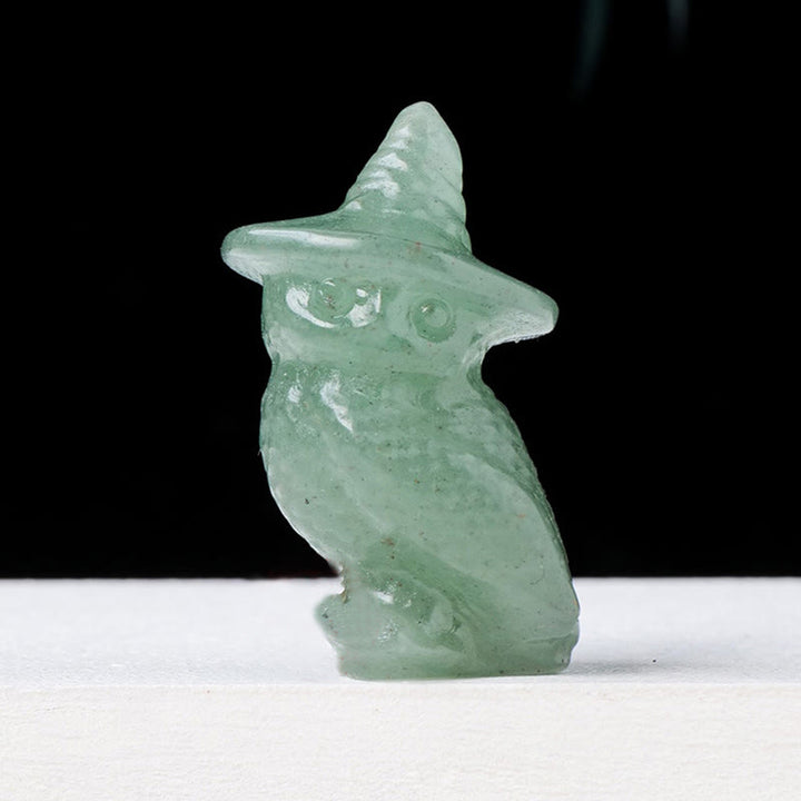 Adorno con piedras preciosas talladas en forma de búho de cristal para Halloween de Olivenorma 