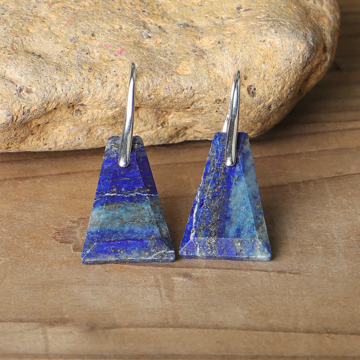 Pendientes de cristal de lapislázuli natural.