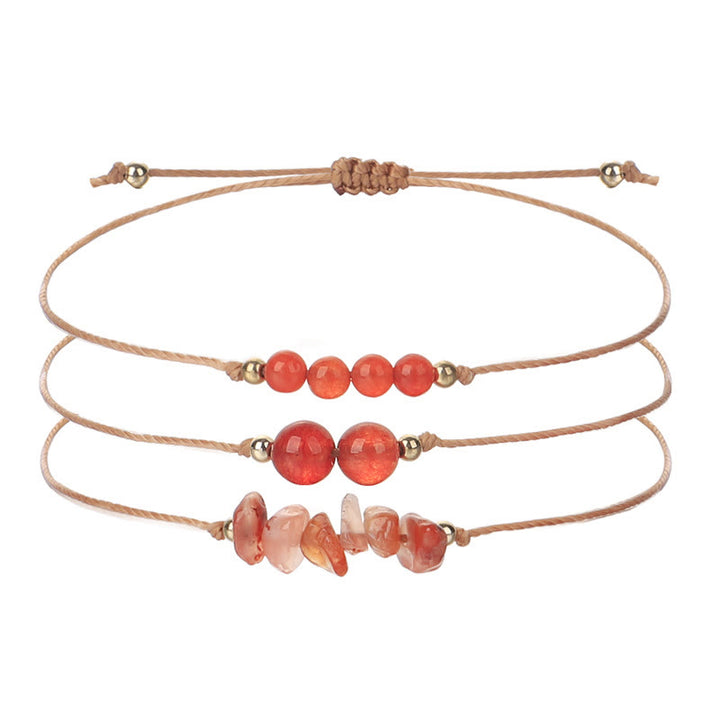 Juego de pulseras trenzadas con cuentas de grava de Olivenorma