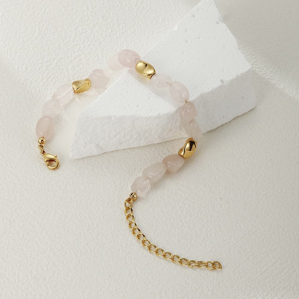 Pulsera de cobre de 18 quilates con piedra natural multicolor irregular de Olivenorma