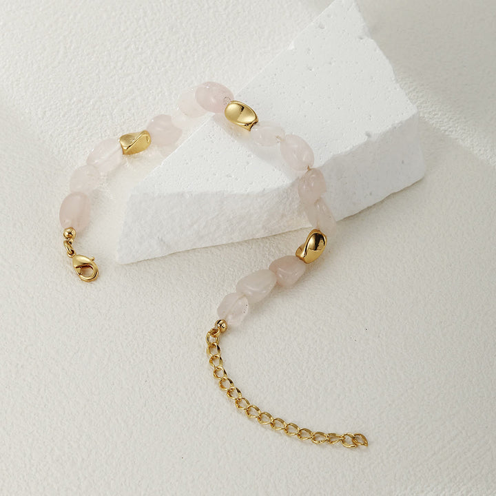 Pulsera de cobre de 18 quilates con piedra natural multicolor irregular de Olivenorma