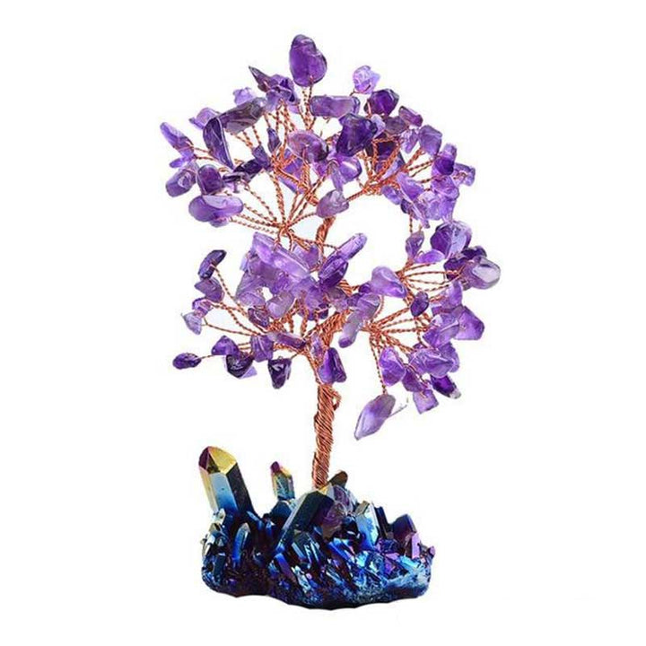 Meditación orgónica con amatista de Olivenorma, árbol de la purificación del Feng Shui