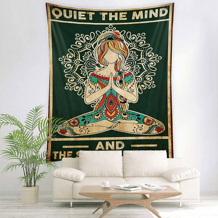 Tapiz con patrón de chakras para meditación de yoga de Olivenorma