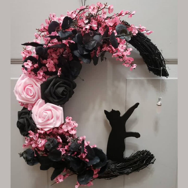 Decoración de pared con luna celestial y gatito de Olivenorma
