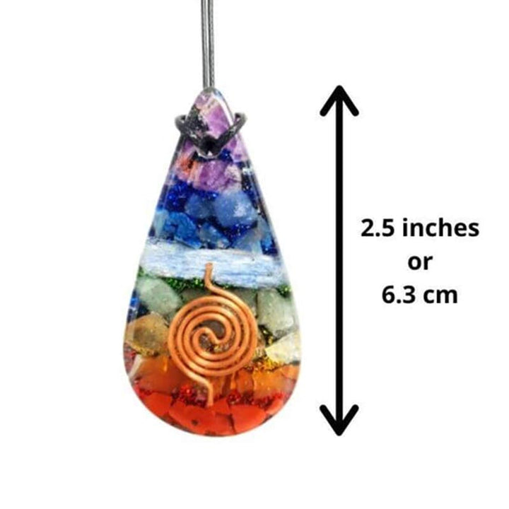 Collar de orgón curativo arcoíris con chakras de Olivenorma