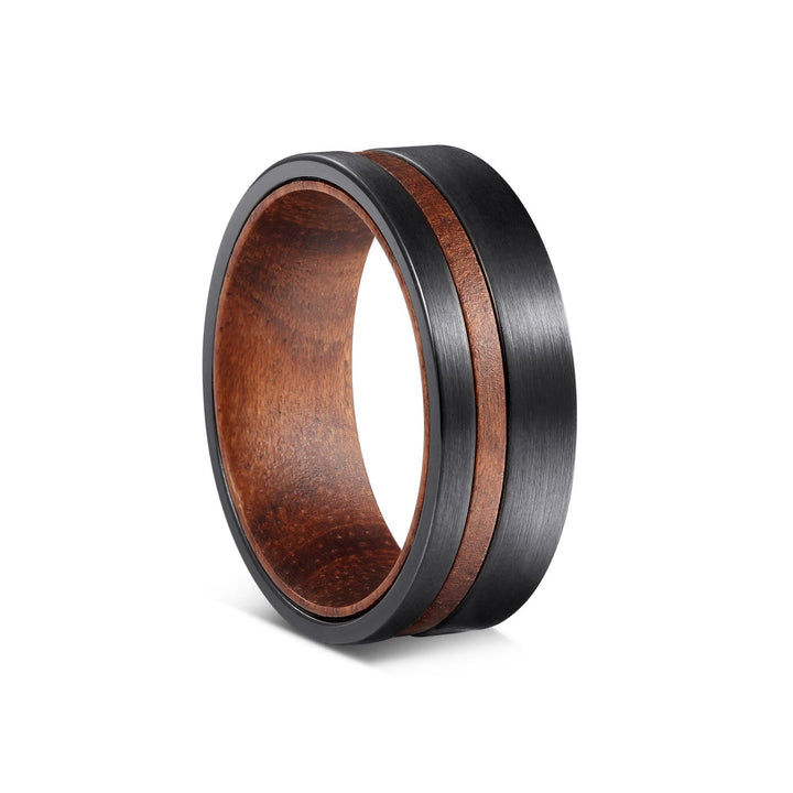 Anillo de carburo de tungsteno de madera de barril de whisky de 8 mm de Olivenorma