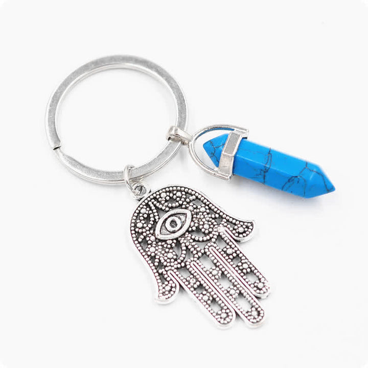 Llavero de cristal con la mano de Fátima inspiradora de Olivenorma