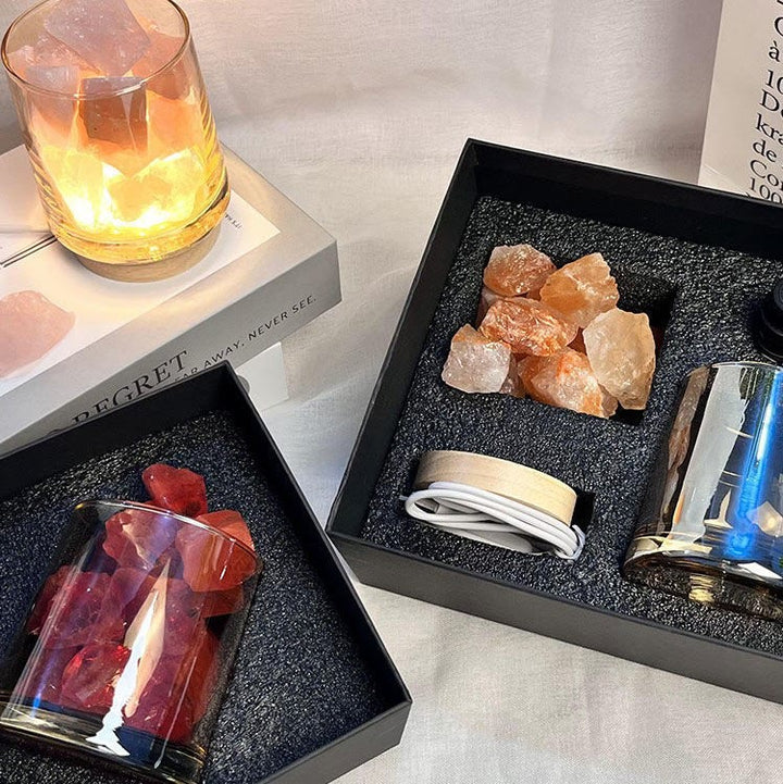 Lámpara de aromaterapia de cristal con difusor sin llama Olivenorma en caja de regalo