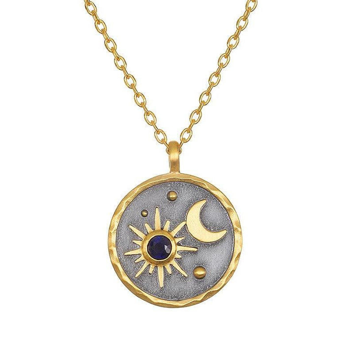 Collar con piedra natal de sol y luna "Día y noche" de Olivenorma
