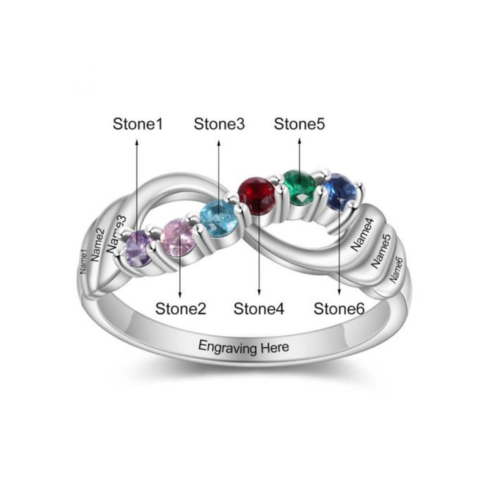 Anillo de la suerte con 12 piedras de nacimiento de color de Olivenorma