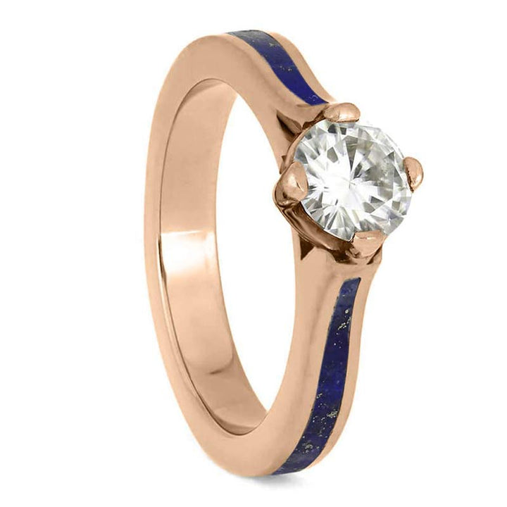 Juego de anillos de novia con nudo celta y lapislázuli de Olivenorma