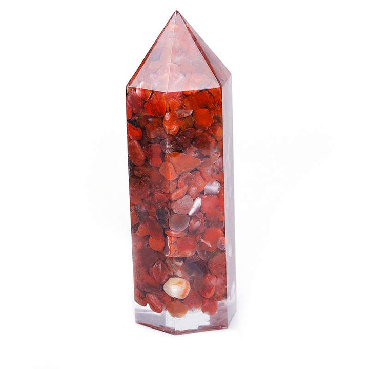 Decoración de protección de chakras con cristales naturales. 