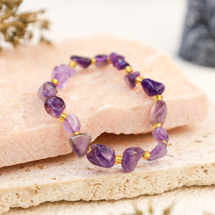 Pulsera de grava de cristal irregular hecha a mano de Olivenorma