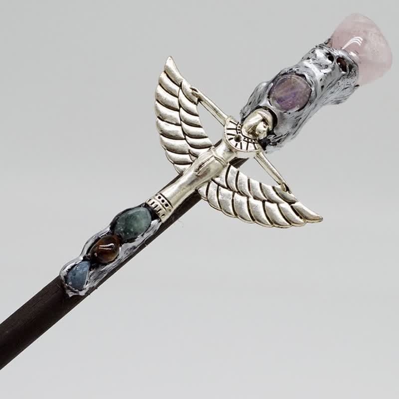 Varitas de cristal natural de ángel brujo de Olivenorma 