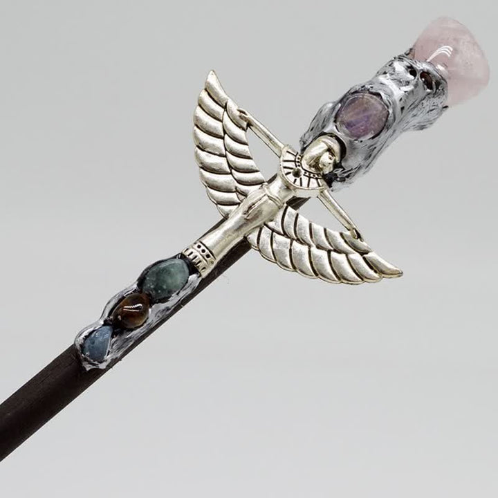 Varitas de cristal natural de ángel brujo de Olivenorma 