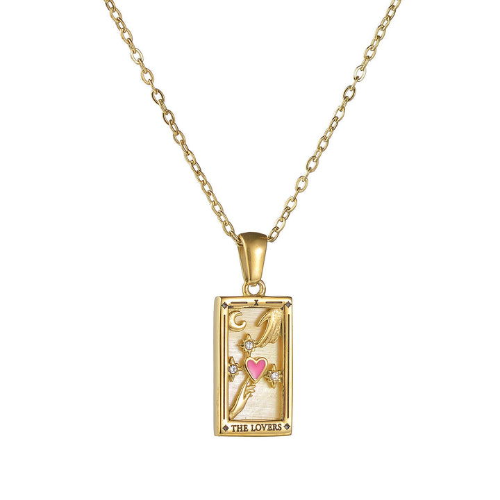 Collar con el signo del tarot "Sol, Amantes, Estrella y Luna" de Olivenorma