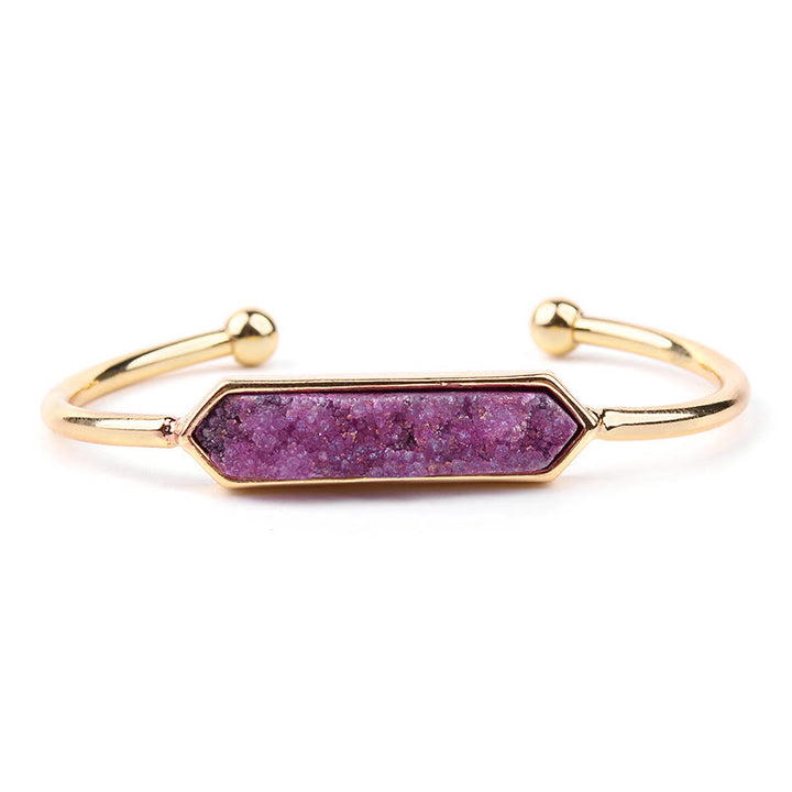 Pulsera de cobre y metal con cristales naturales de Olivenorma