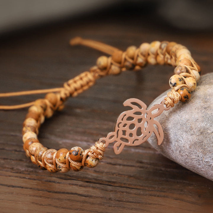 Pulsera de tortuga de piedra natural