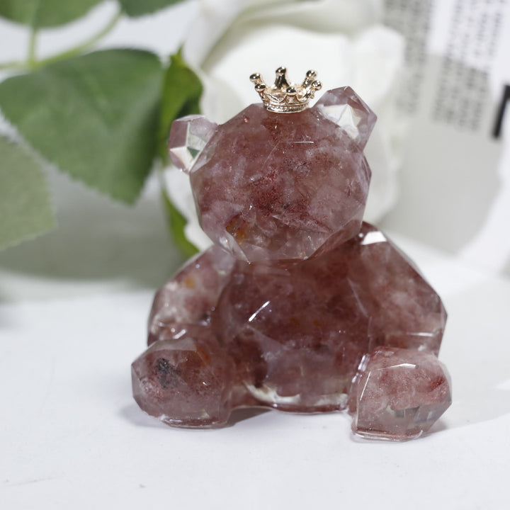 Adorno de oso de resina con grava de cristal de Olivenorma , decoración con piedras preciosas