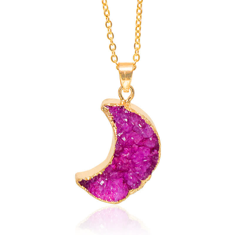 Collar de media luna de cristal natural de Olivenorma 