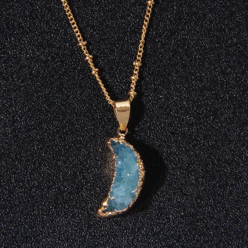 Collar de media luna de cristal natural de Olivenorma 