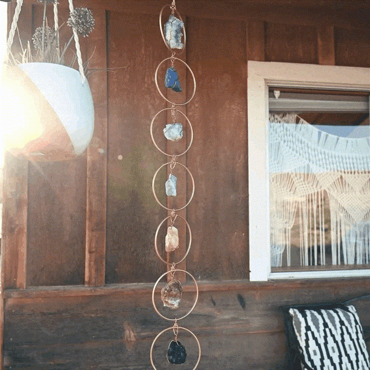 Decoración de pared con piedras preciosas de cristal crudo de Olivenorma Chakra