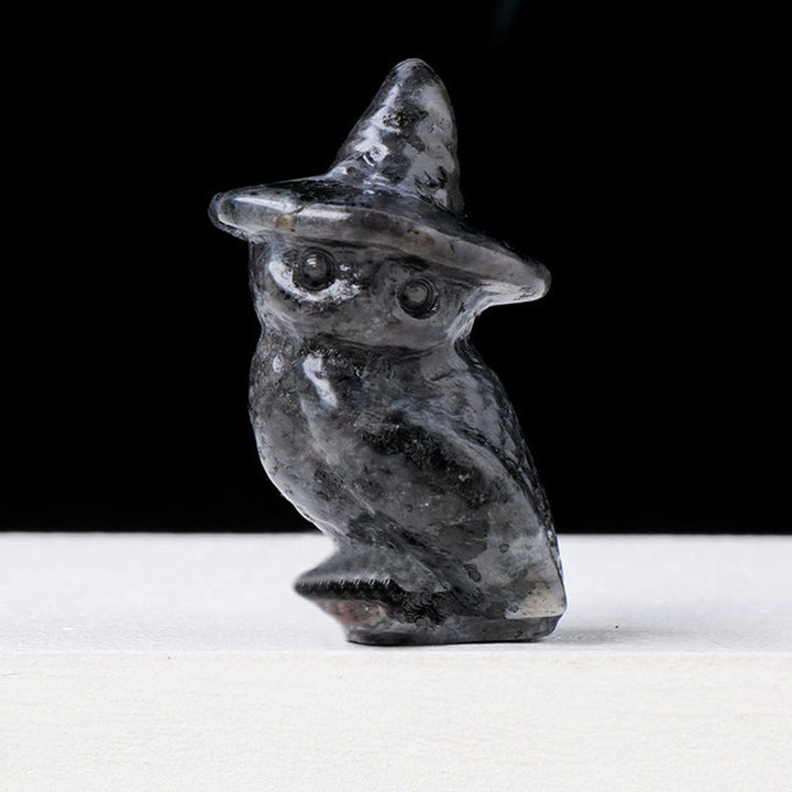 Adorno con piedras preciosas talladas en forma de búho de cristal para Halloween de Olivenorma 