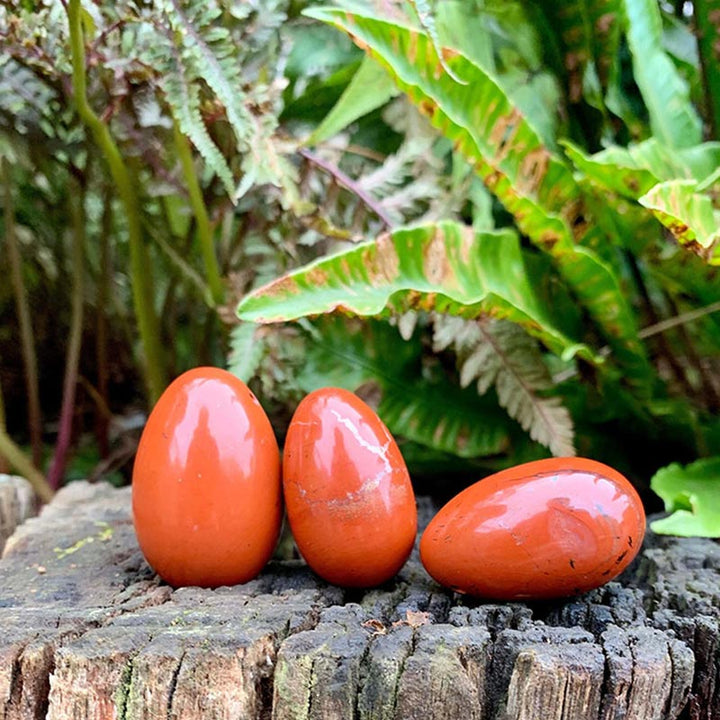 Huevo de cristal de espíritu de fuego de jaspe rojo de Pascua