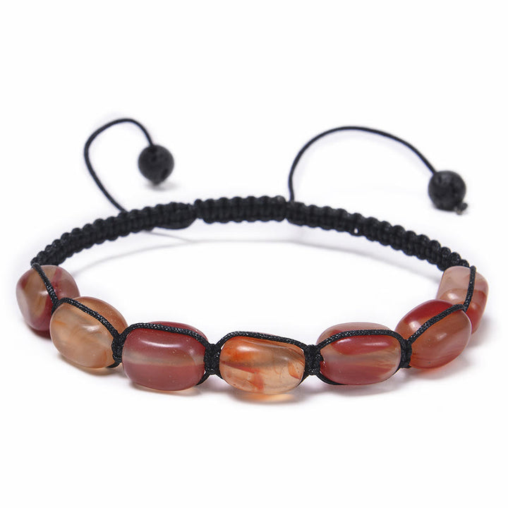Pulsera trenzada con cuentas de piedras preciosas de cristal de 7 chakras para hombre de Olivenorma