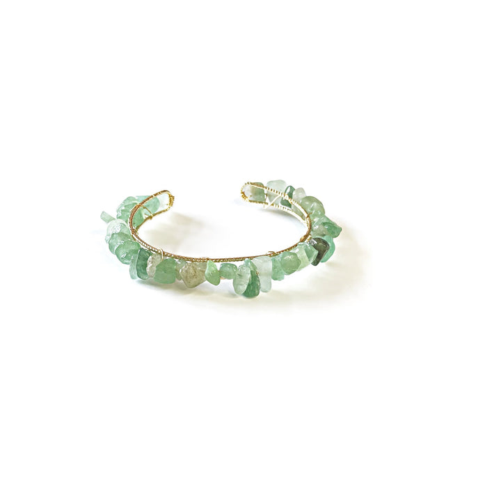 Pulsera de alambre enrollado con cuentas de grava de cristal natural de Olivenorma