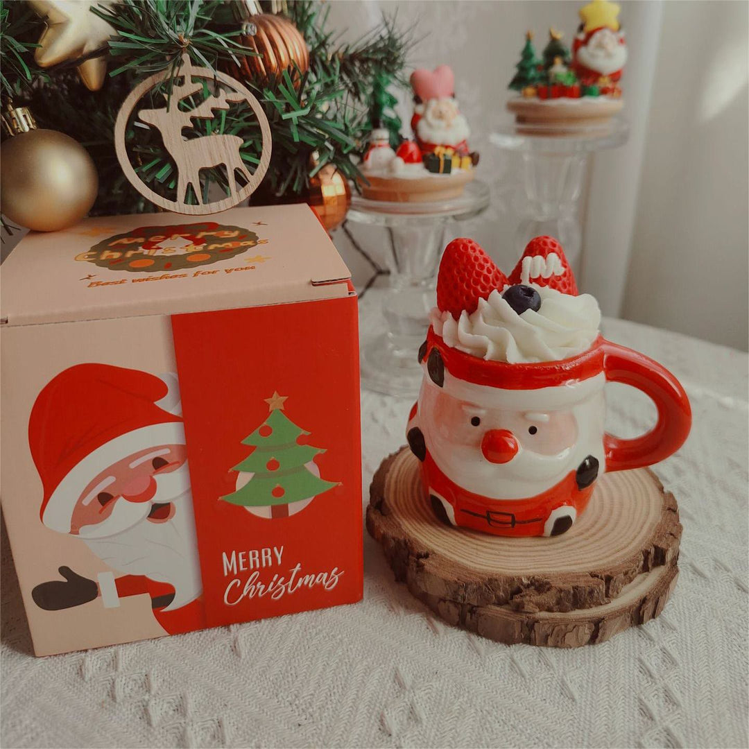 Vela navideña con forma de alce, muñeco de nieve y Papá Noel de Olivenorma 