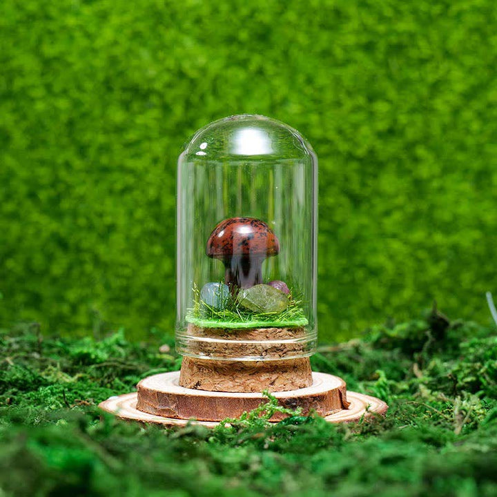 Cubierta de vidrio Olivenorma Decoración de hongo de cristal natural
