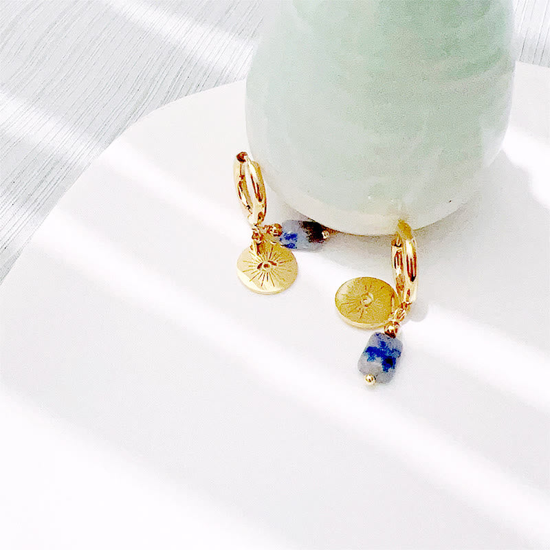 Pulsera, pendiente, collar y ojo malvado de sodalita azul natural de Olivenorma