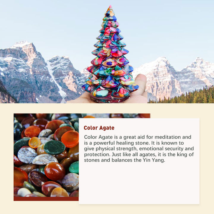 Árbol de Navidad de Olivenorma con decoración de piedra de cristal natural 
