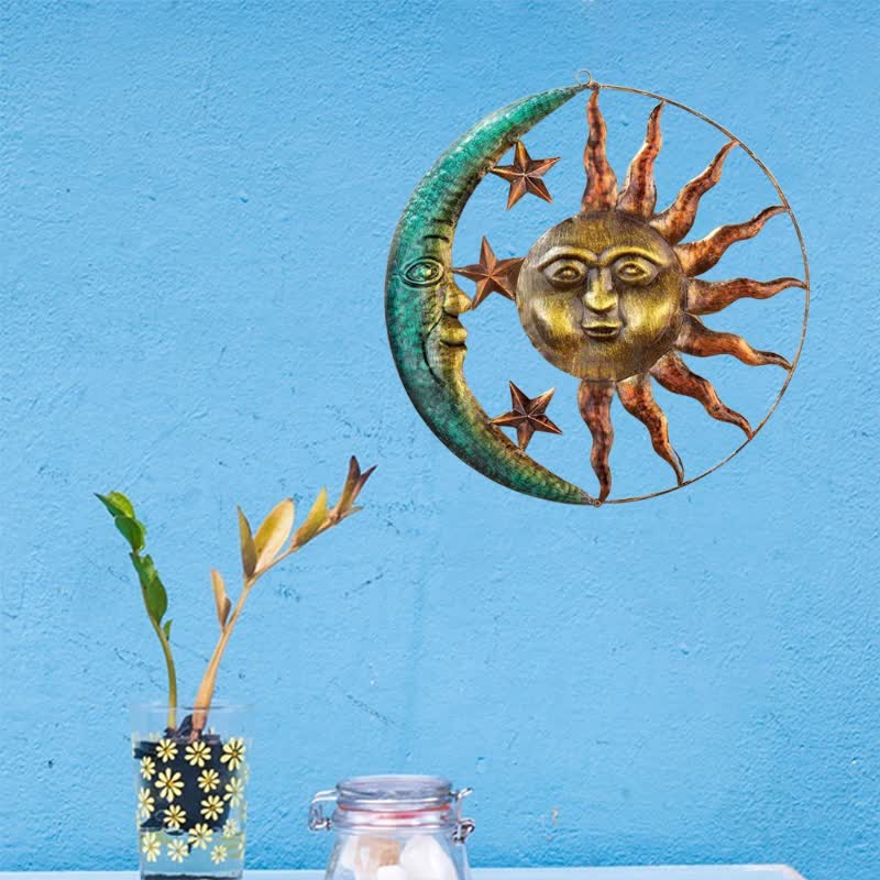 Decoración de pared con cara de sol y luna de Olivenorma