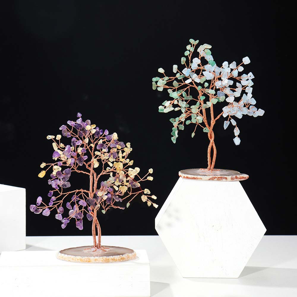 Árbol de Feng Shui con piedra de cristal natural Olivenorma