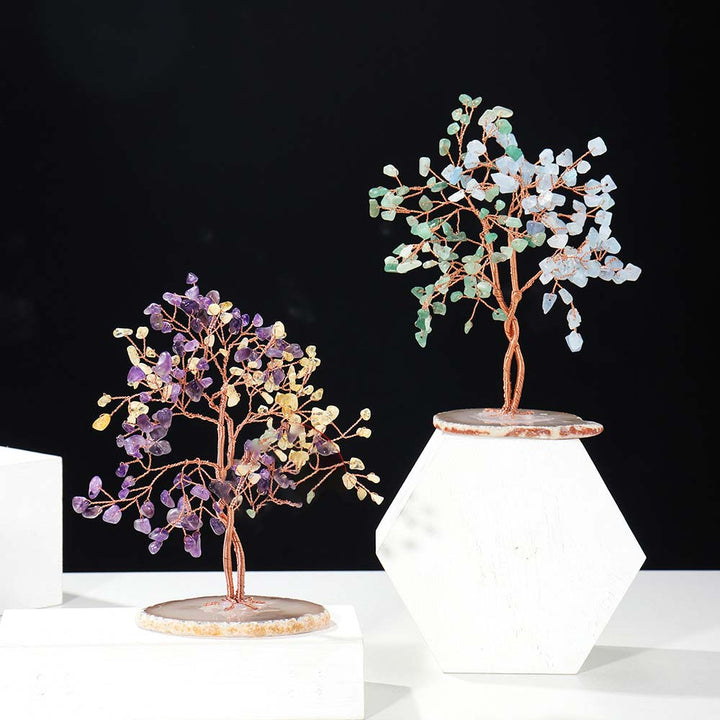 Árbol de Feng Shui con piedra de cristal natural Olivenorma