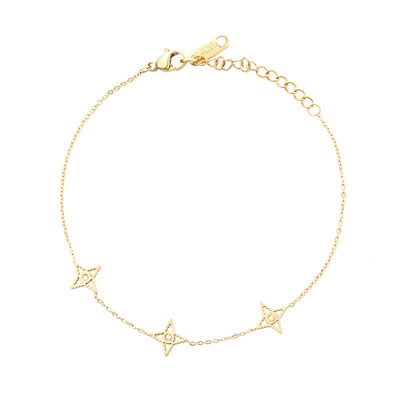 Juego de pulseras apilables con estrellas de turquesa natural de Olivenorma 