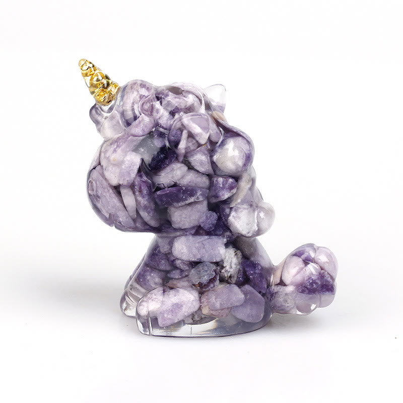 Decoración con piedras preciosas de unicornio de cristal de Olivenorma