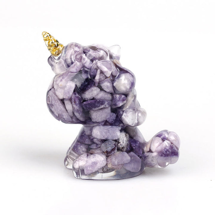 Decoración con piedras preciosas de unicornio de cristal de Olivenorma