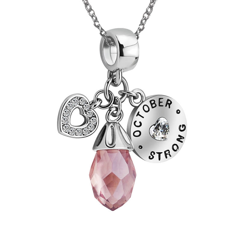 Collar con colgante de corazón de diamante y piedra natal de Olivenorma 