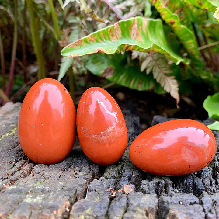 Huevo de cristal de espíritu de fuego de jaspe rojo de Pascua