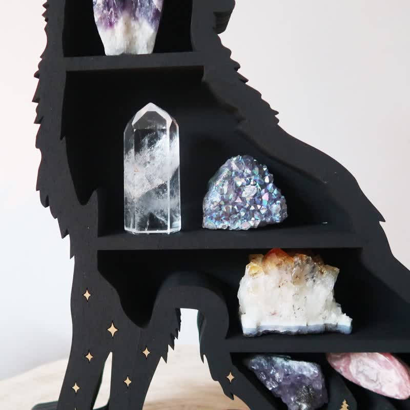 Estantería de cristal con forma de lobo hecha a mano de Olivenorma