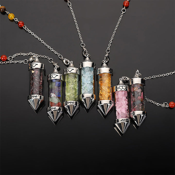 Péndulo de meditación de cristal de colores para los chakras