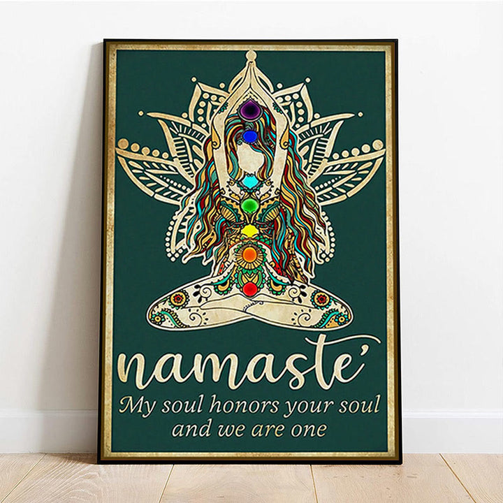 Símbolo de loto de yoga chakra Olivenorma Póster
